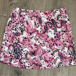 Lady Hagen Pink and Green Paisley Tennis  Skirt Size 8